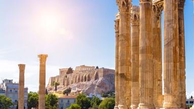 <p>Zeus temple overlooking Acropolis, Athens</p>