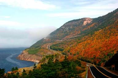 Glorious autumn colours on the winding roads of Cape Breton's Cabot Trail.