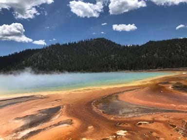 The multi-coloured Grand Prismatic Spring at Yellowstone National Park (Credit: Mandy McGlade)