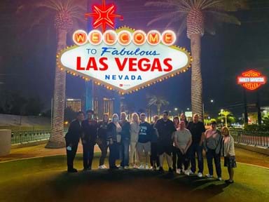 The whole crew in Vegas – what a night!